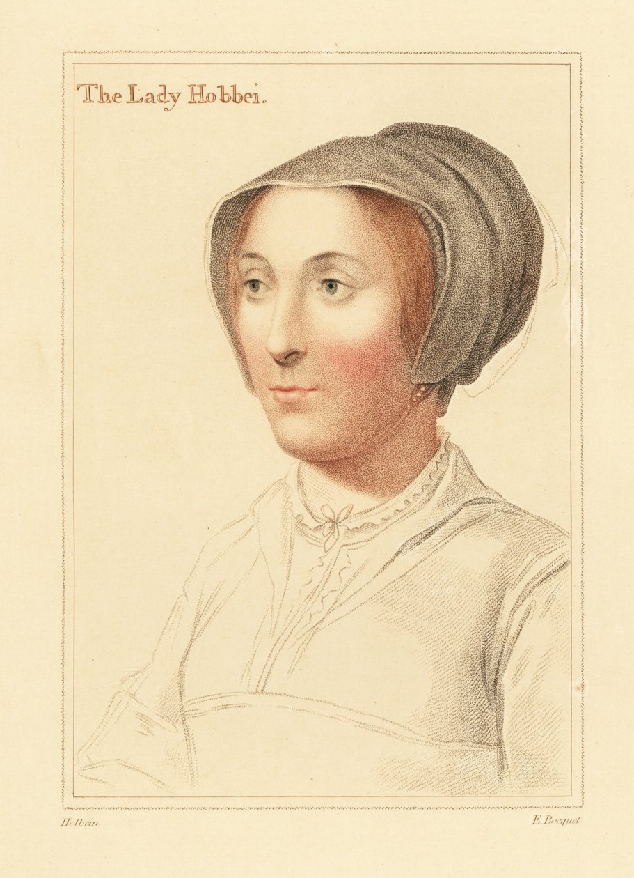 Elizabeth Cooke vagy Elizabeth Stonor, 1812 (metszet) alkotó: Hans (after) Holbein the Younger
