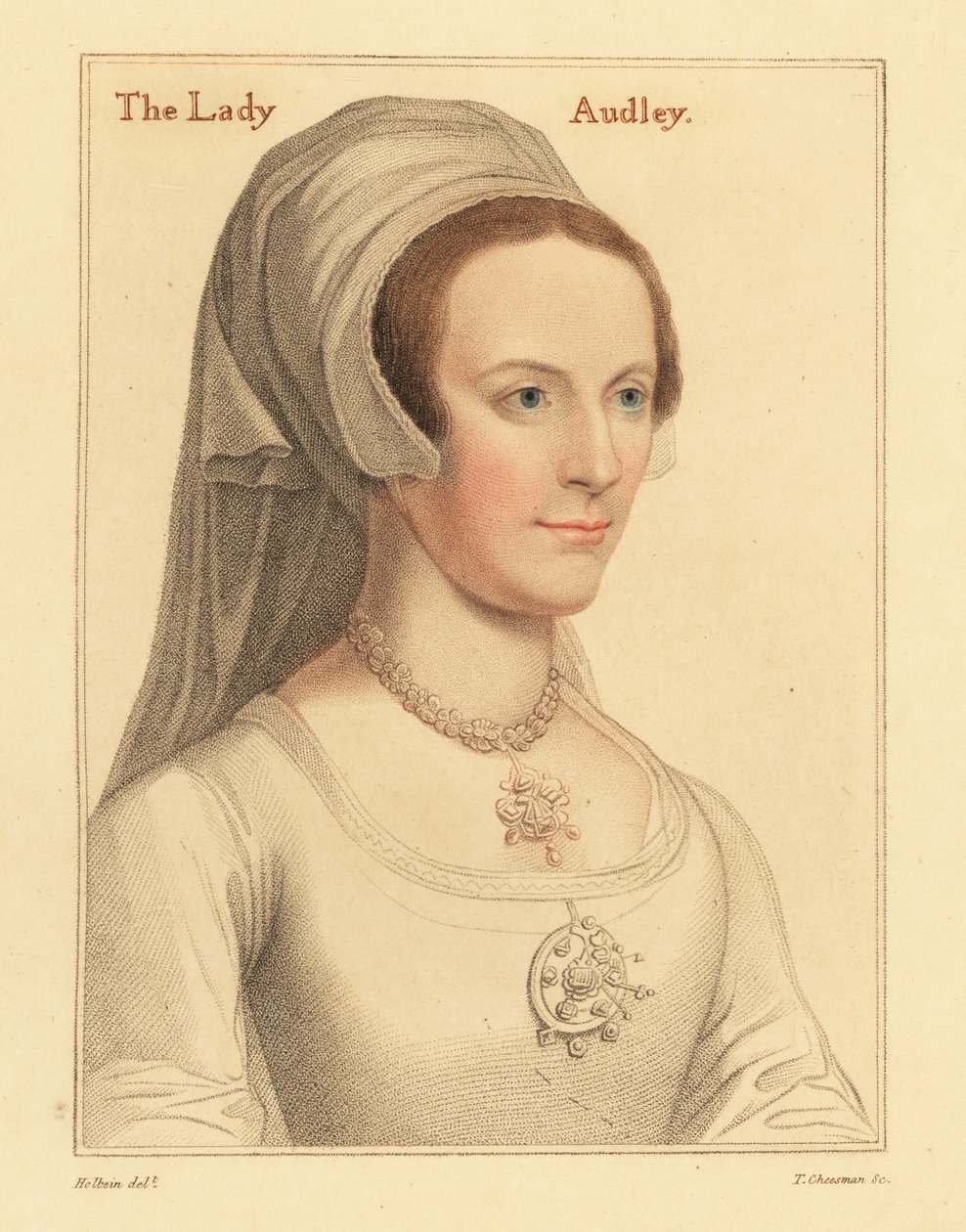 Elizabeth, Thomas Audley második felesége, 1812 (metszet) alkotó: Hans (after) Holbein the Younger