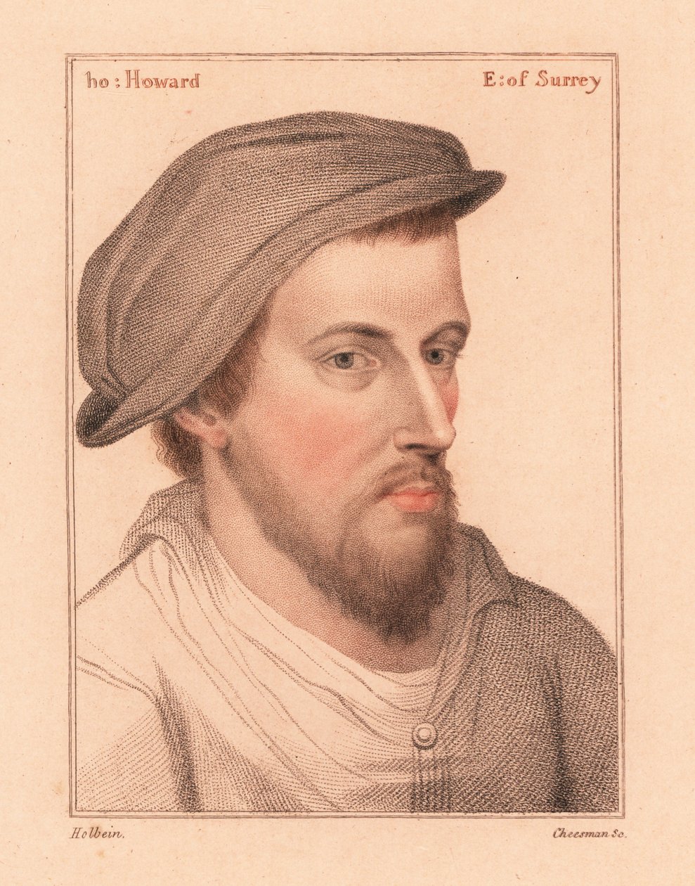 Henry Howard, Surrey grófja, hazaárulásért kivégzett költő, 1812 (metszet) alkotó: Hans (after) Holbein the Younger