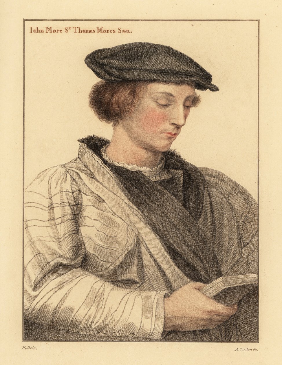 John More, 19 éves, Sir Thomas More fia. ,1812 (metszet) alkotó: Hans (after) Holbein the Younger