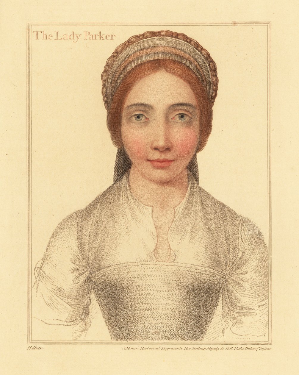 Lady Parker, Sir Henry Parker felesége., 1812 (metszet) alkotó: Hans (after) Holbein the Younger