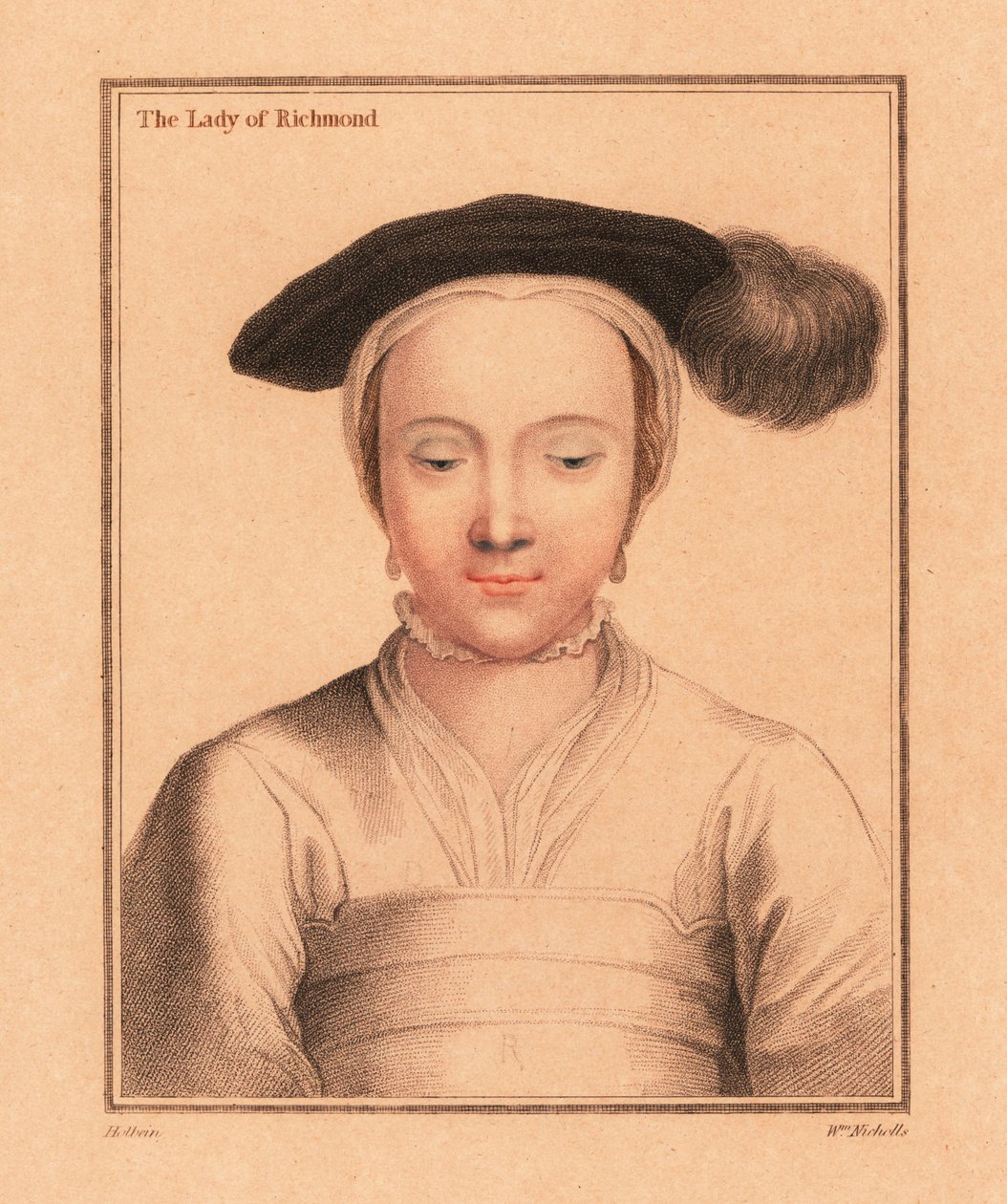Mary FitzRoy, Richmond és Somerset hercegnője, 1812 (metszet) alkotó: Hans (after) Holbein the Younger