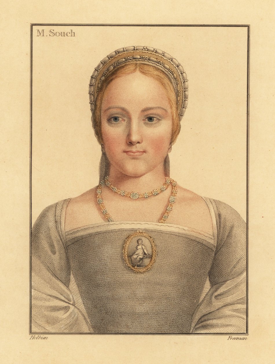 Mary Zouch, Jane Seymourra váró hölgy, 1812 (metszet) alkotó: Hans (after) Holbein the Younger