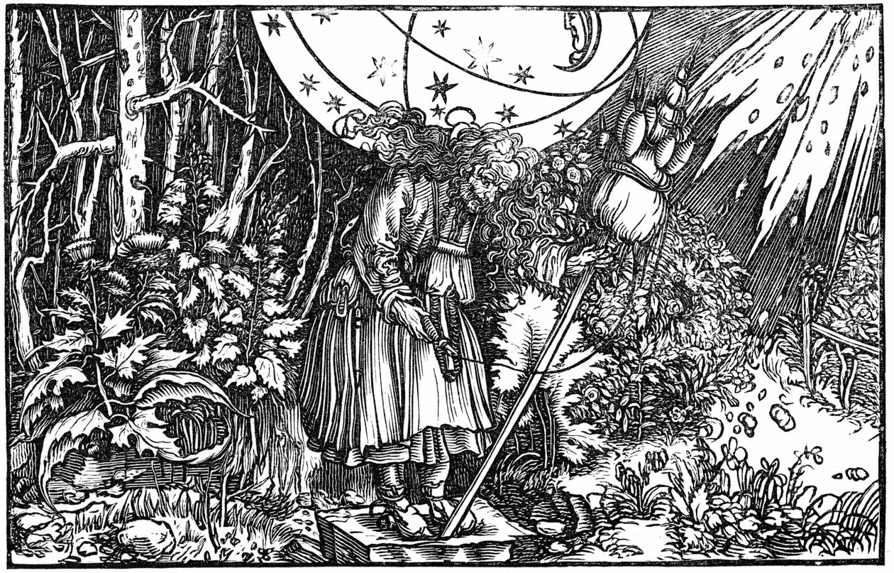 Öregasszony (boszorkány vagy tündér), aki forog alkotó: Hans (after) Holbein the Younger
