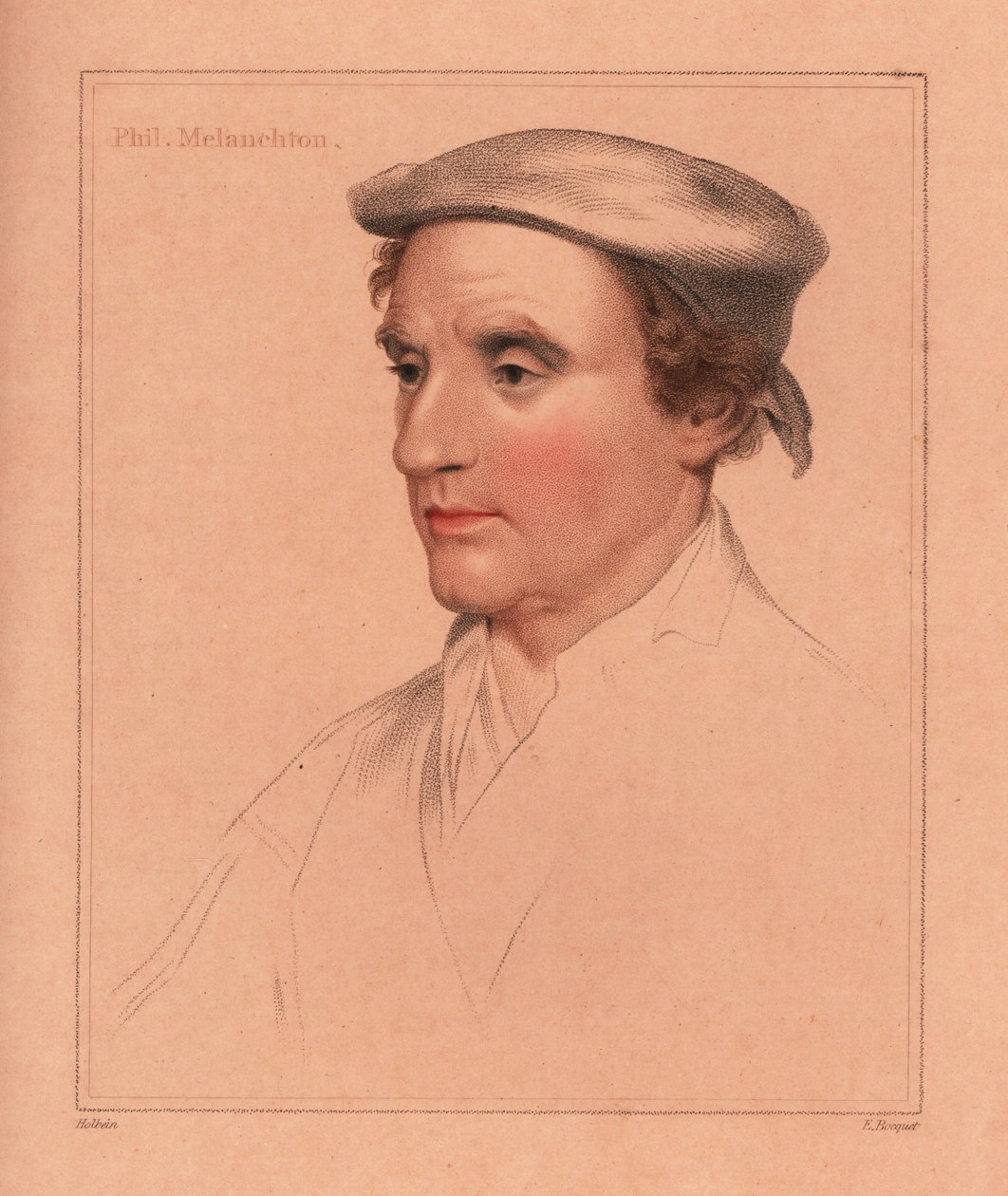 Philip Melanchton vagy azonosítatlan férfi., 1812 (metszet) alkotó: Hans (after) Holbein the Younger