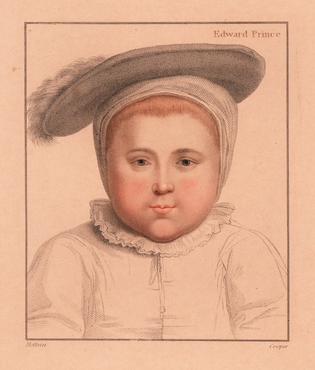 Edward herceg, 1 éves, később VI. Edward angol király, 1812 (metszet) alkotó: Hans (after) Holbein the Younger