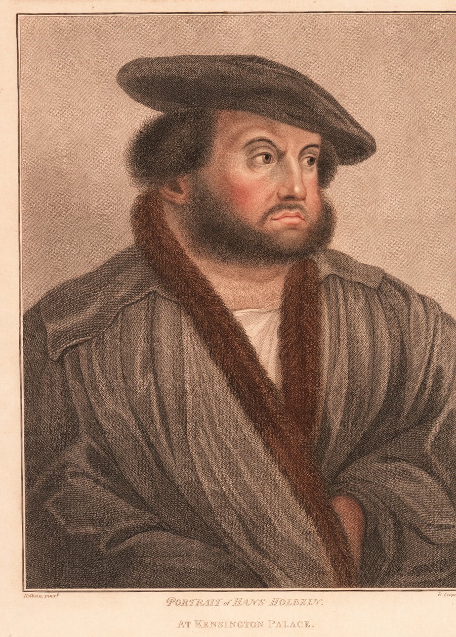 Hans Holbein művész önarcképe a Kensington-palotában. ,1812 (metszet) alkotó: Hans (after) Holbein the Younger