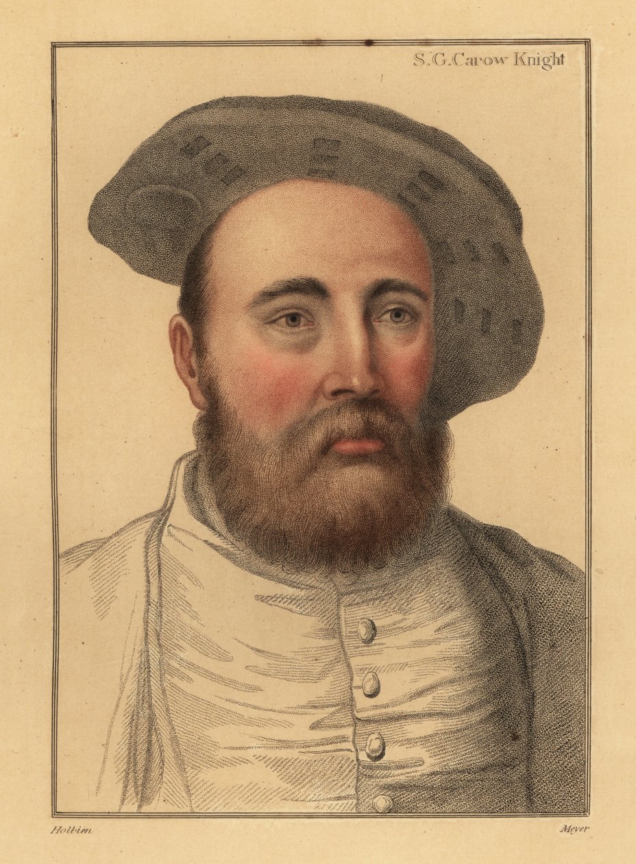 Sir George Carew, angol katona, VIII. Henry admirális, 1812 (metszet) alkotó: Hans (after) Holbein the Younger