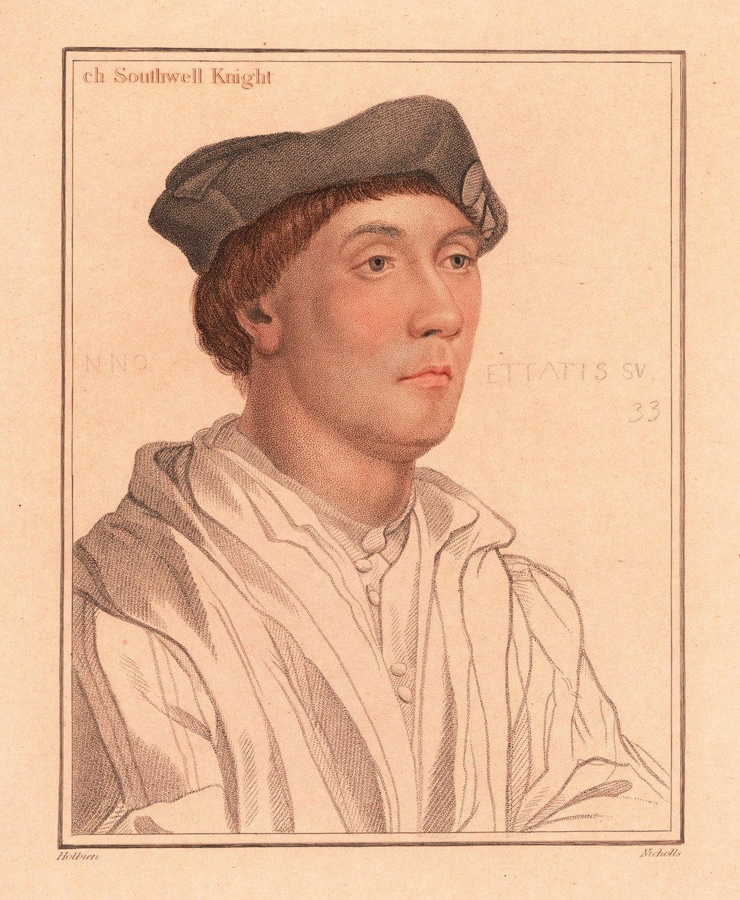 Sir Richard Southwell, angol titkos tanácsos, 1812 (metszet) alkotó: Hans (after) Holbein the Younger