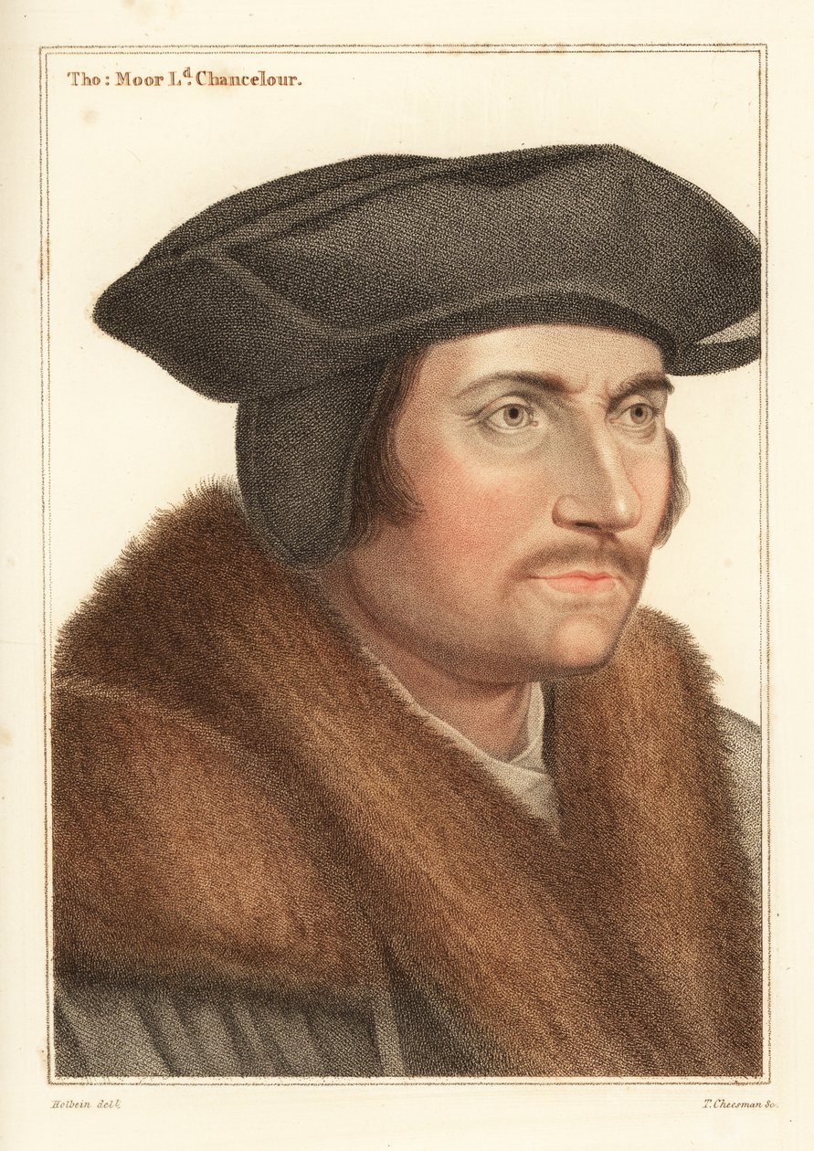 Sir Thomas More, VIII. Henrik király kancellárja, 1812 (metszet) alkotó: Hans (after) Holbein the Younger