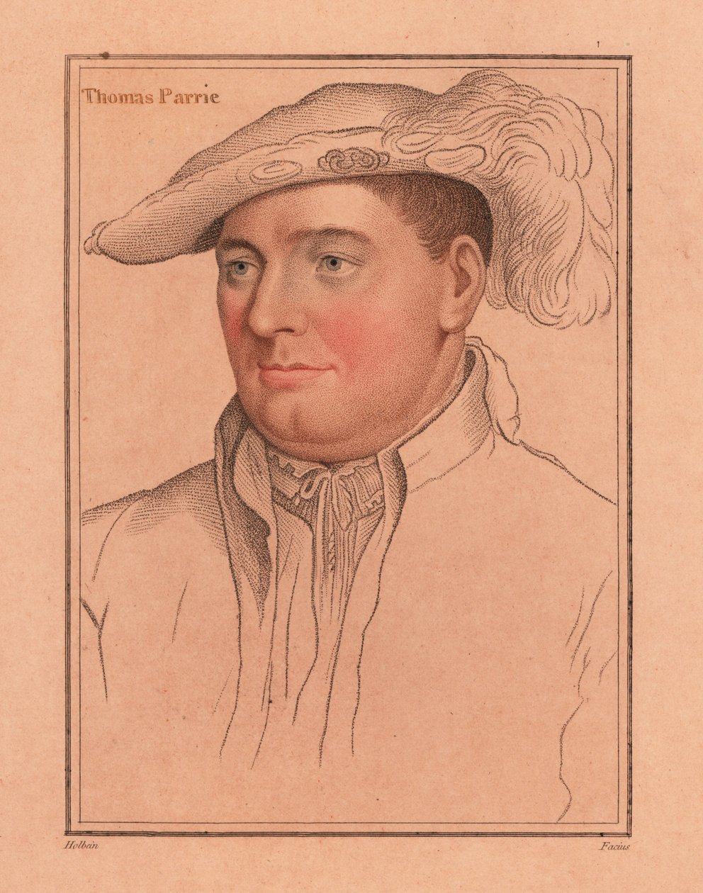 Sir Thomas Parry, I. Erzsébet háztartásának felügyelője, 1812 (metszet) alkotó: Hans (after) Holbein the Younger