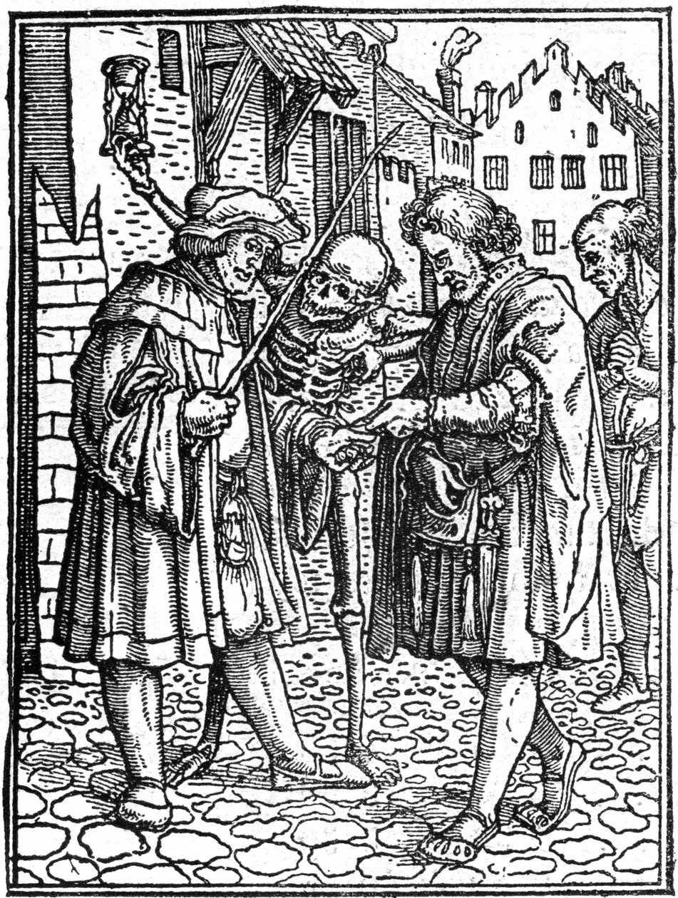 Ifjabb Hans Holbein (1497-1543): ügyvéd álhalála (metszet) alkotó: Hans (after) Holbein the Younger