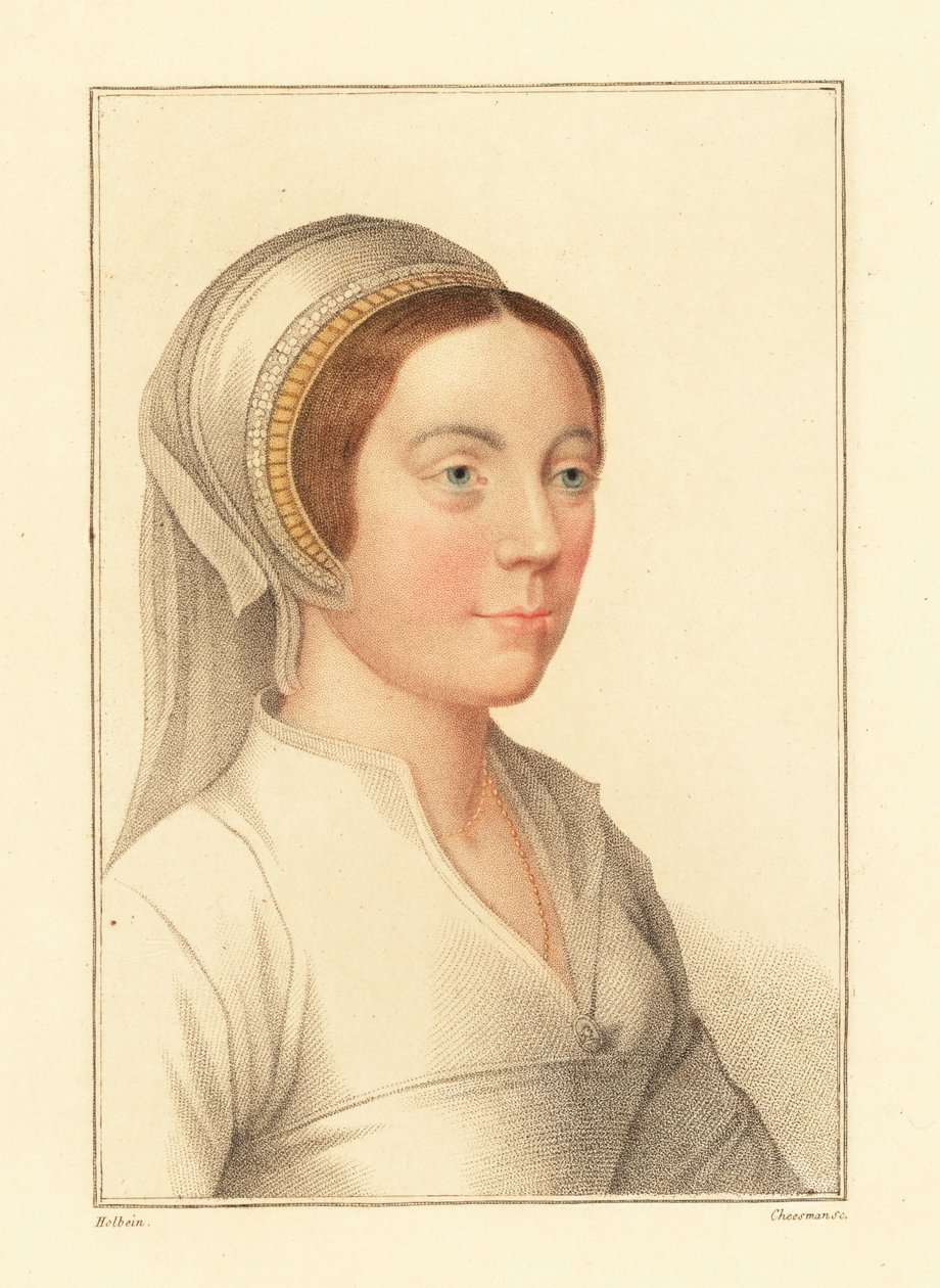 Azonosítatlan nő, VIII. Henrik király udvara, 1812 (metszet) alkotó: Hans (after) Holbein the Younger