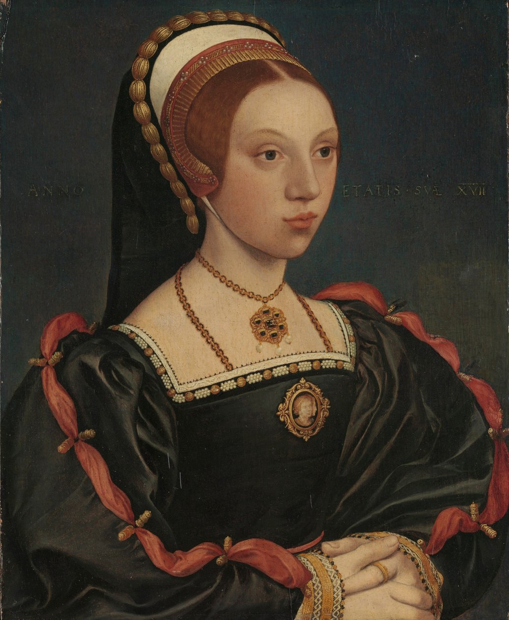 Fiatal nő portréja, 1540-45 körül (olaj és arany tölgyen) alkotó: Hans (attr. to) Holbein the Younger