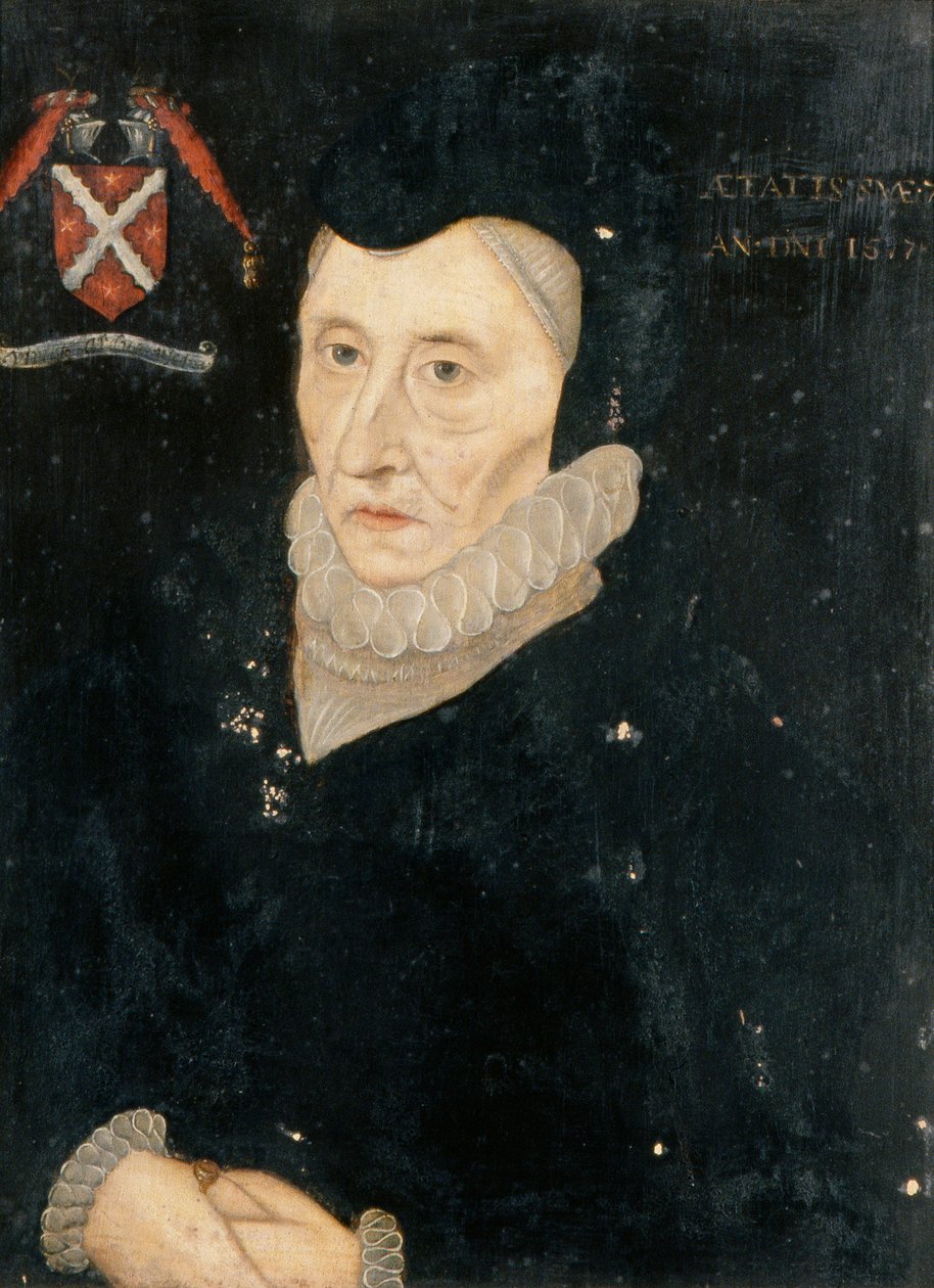 Bess of Hardwick, Shrewsbury grófnője, 1720 körül (olaj, tábla) alkotó: Hans (follower of) Holbein the Younger