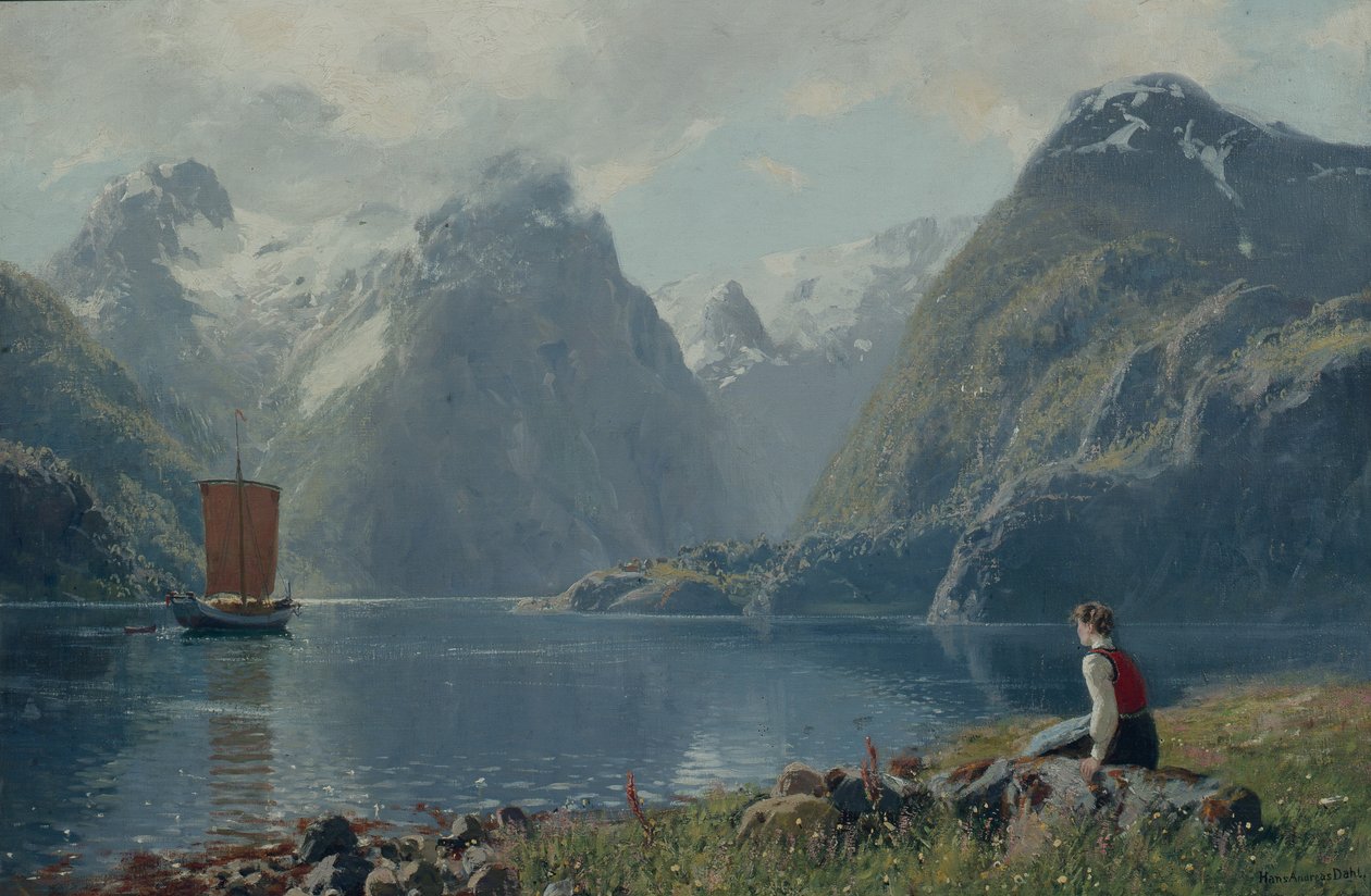 Balestrandtól (olaj, vászon) alkotó: Hans Andreas Dahl