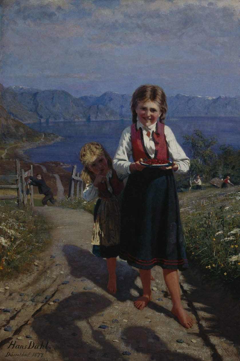 Két nővér eperrel alkotó: Hans Andreas Dahl