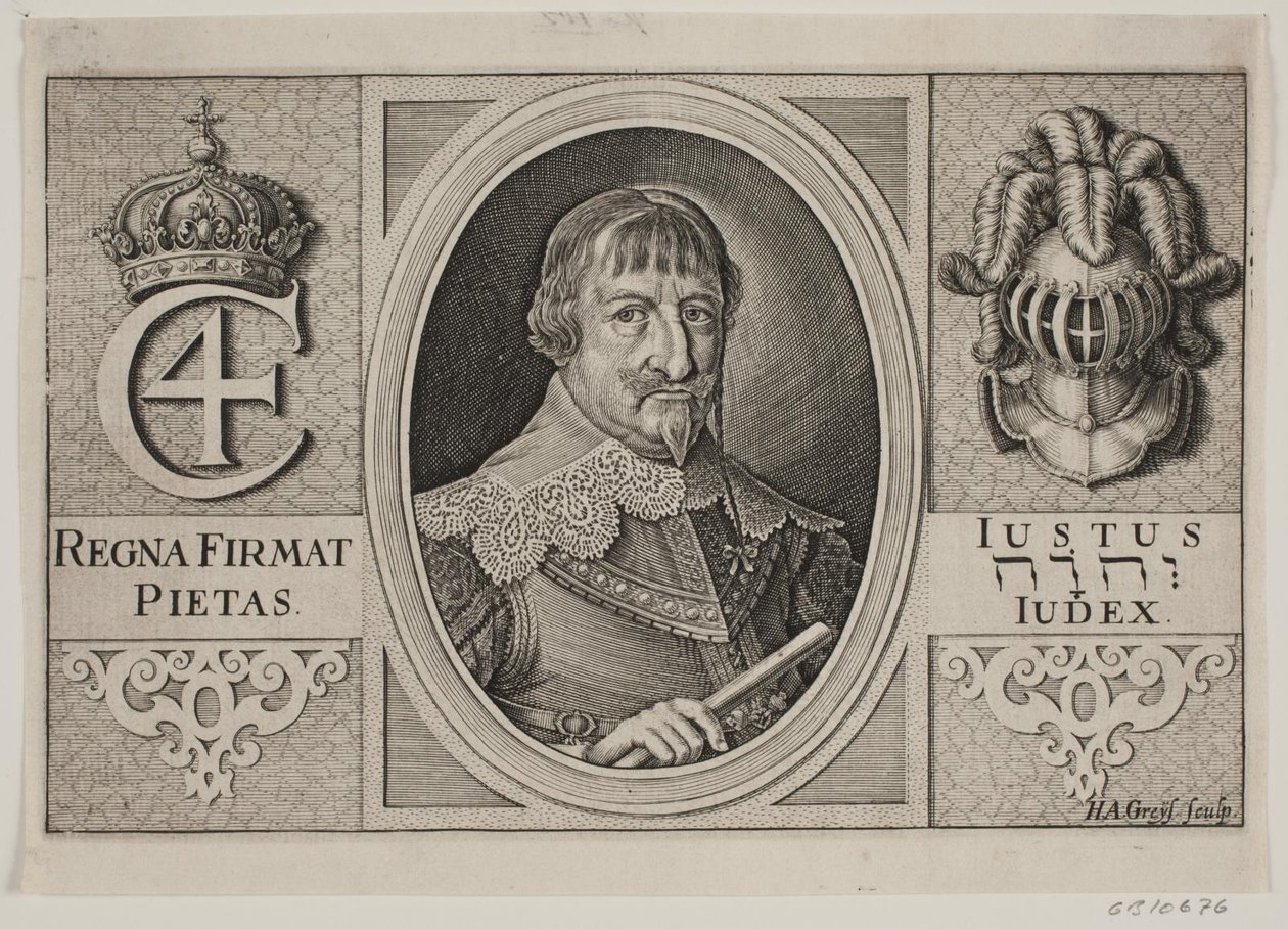 Keresztény IV. Illusztráció Peder Vinstruphoz, "A dán kürtfúvó", 1644 alkotó: Hans Andreas Greys