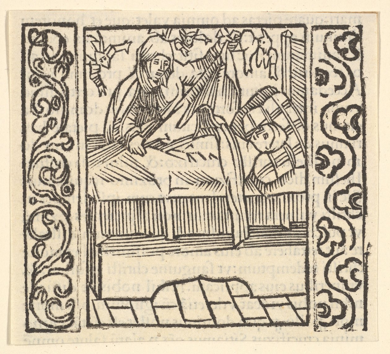 A halottak gondozása, illusztráció a Speculum Passionisból, 1507, 1507. alkotó: Hans Baldung