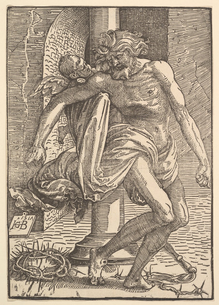 Krisztus a kínzóeszközökkel, egy kis angyal által támogatott, 1517. alkotó: Hans Baldung