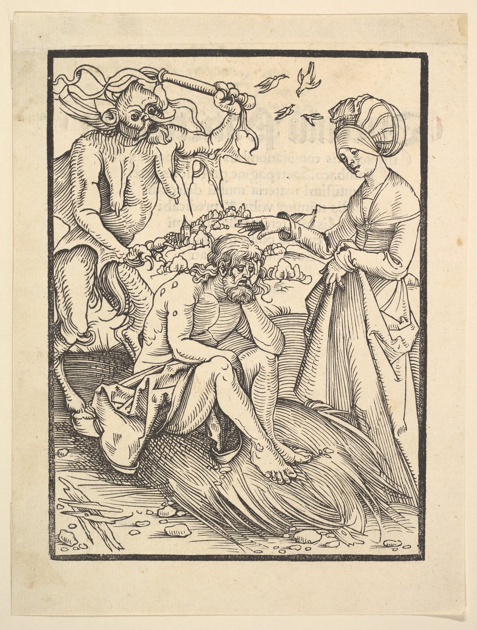 Job Megkísért egy démon, 1509. alkotó: Hans Baldung