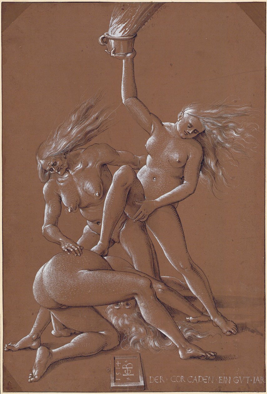 Újévi üdvözlet három boszorkánnyal, 1514 alkotó: Hans Baldung