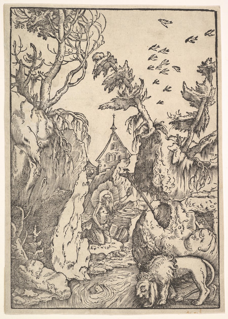 Szent Jeromos a sivatagban, kb. 1511. alkotó: Hans Baldung