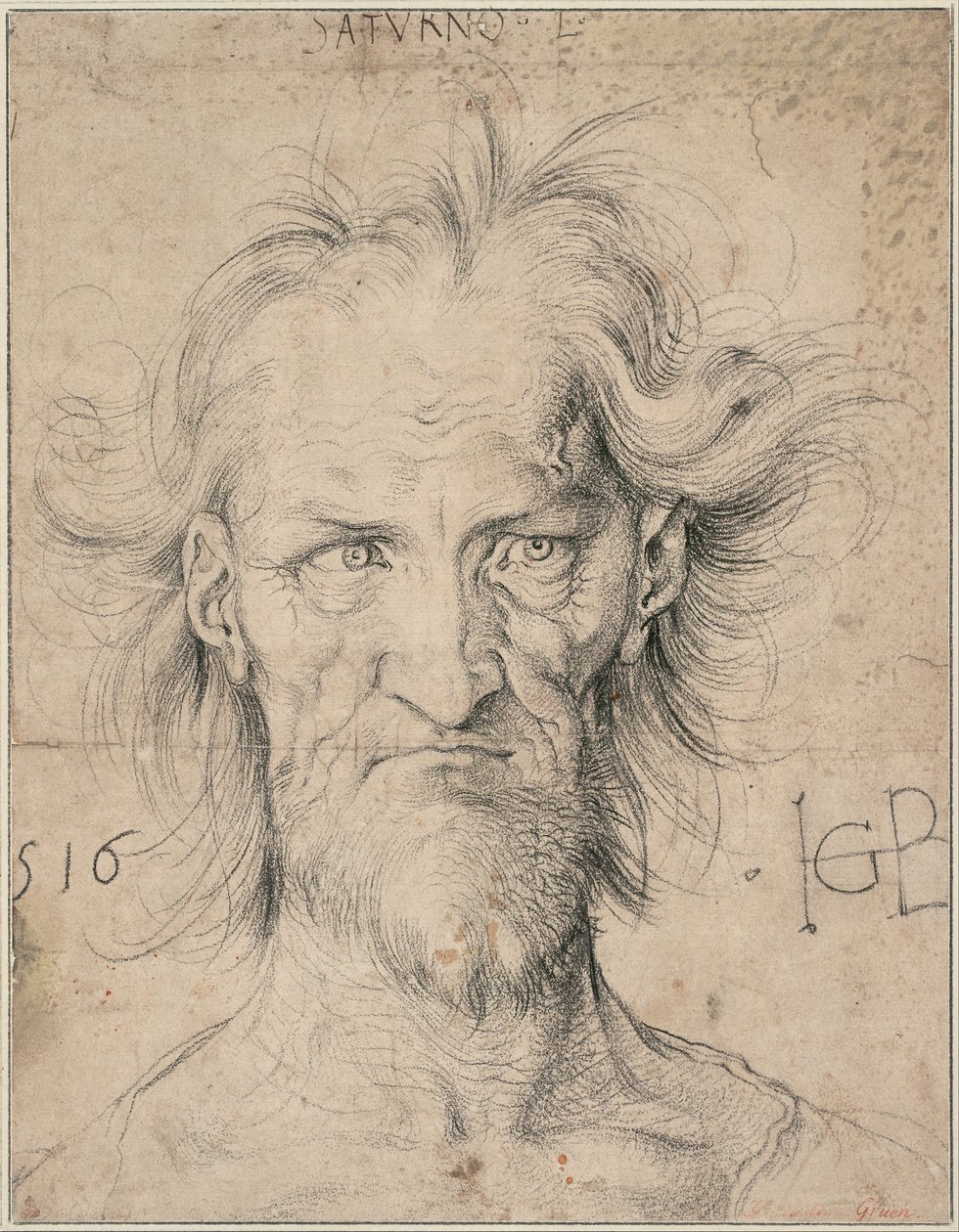 Német: Szakállas öregember szaturnuszi feje alkotó: Hans Baldung Grien