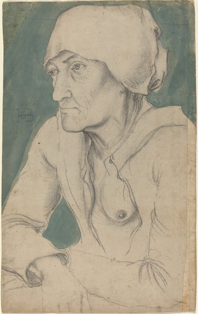 Egy sapkás öregasszony félfigurája alkotó: Hans Baldung Grien