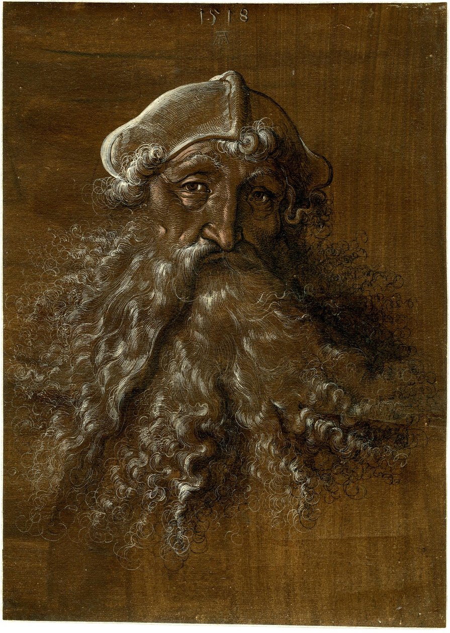 Egy idős, szakállas férfi feje alkotó: Hans Baldung Grien