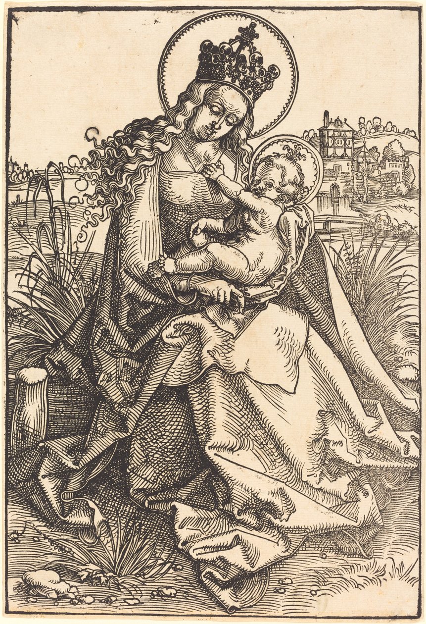 Madonna és gyermek a füves parton alkotó: Hans Baldung Grien