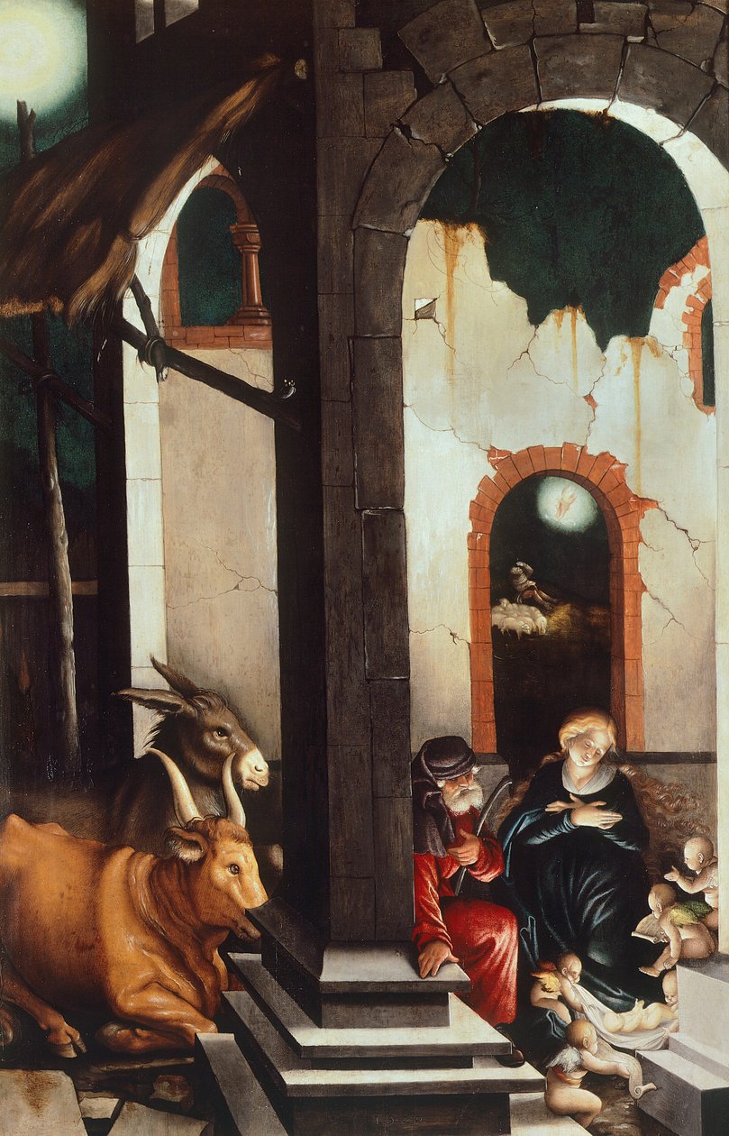 Születés, Hans Baldung (1484-1485 - 1545), panel alkotó: Hans Baldung Grien
