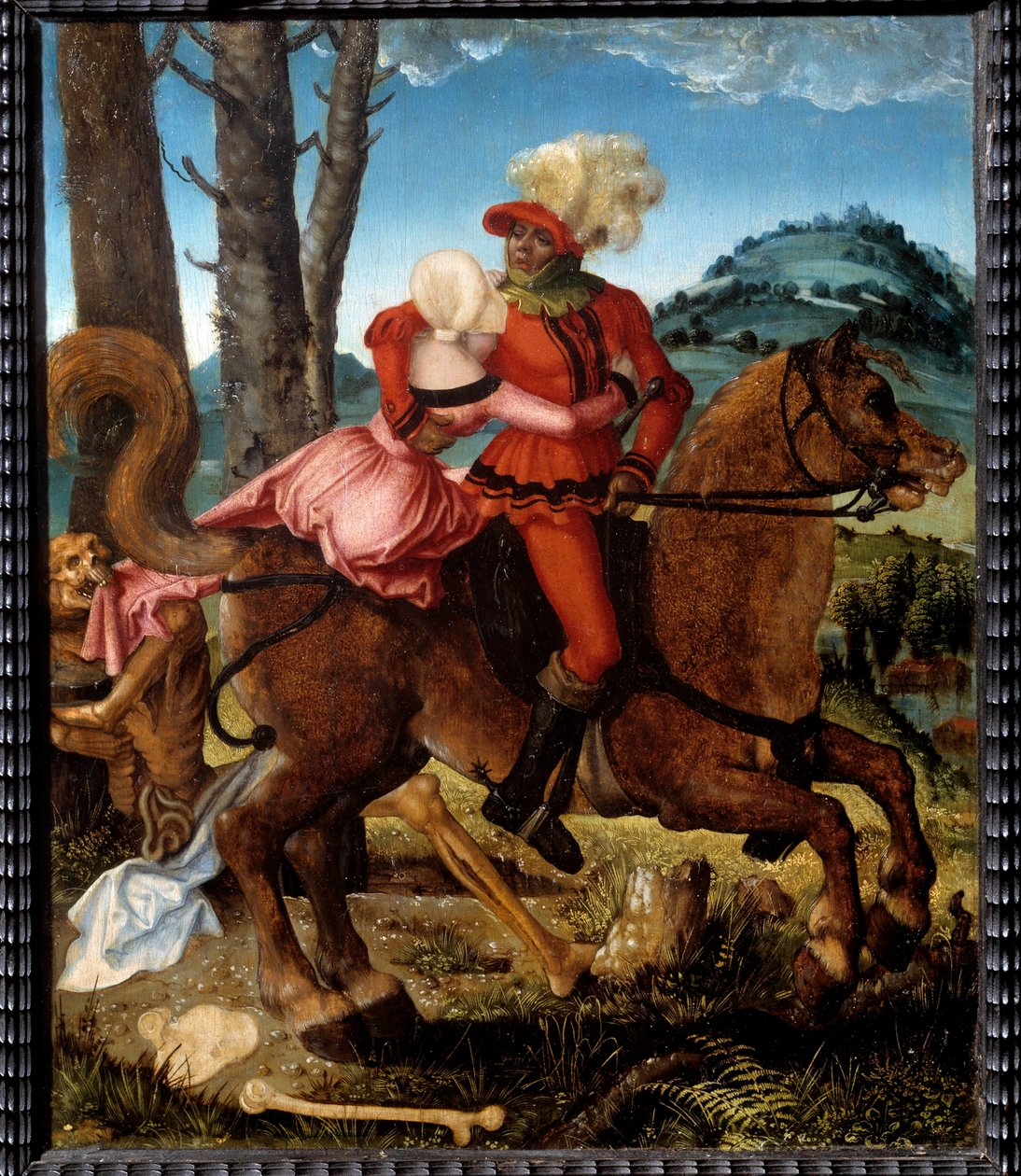 A lovag, a lány és a halál A halál allegorikus formában ábrázolja a halált Hans Grien Baldung festménye (1484/85-1545) 16. századi V. 035x0,29 m. alkotó: Hans Baldung Grien