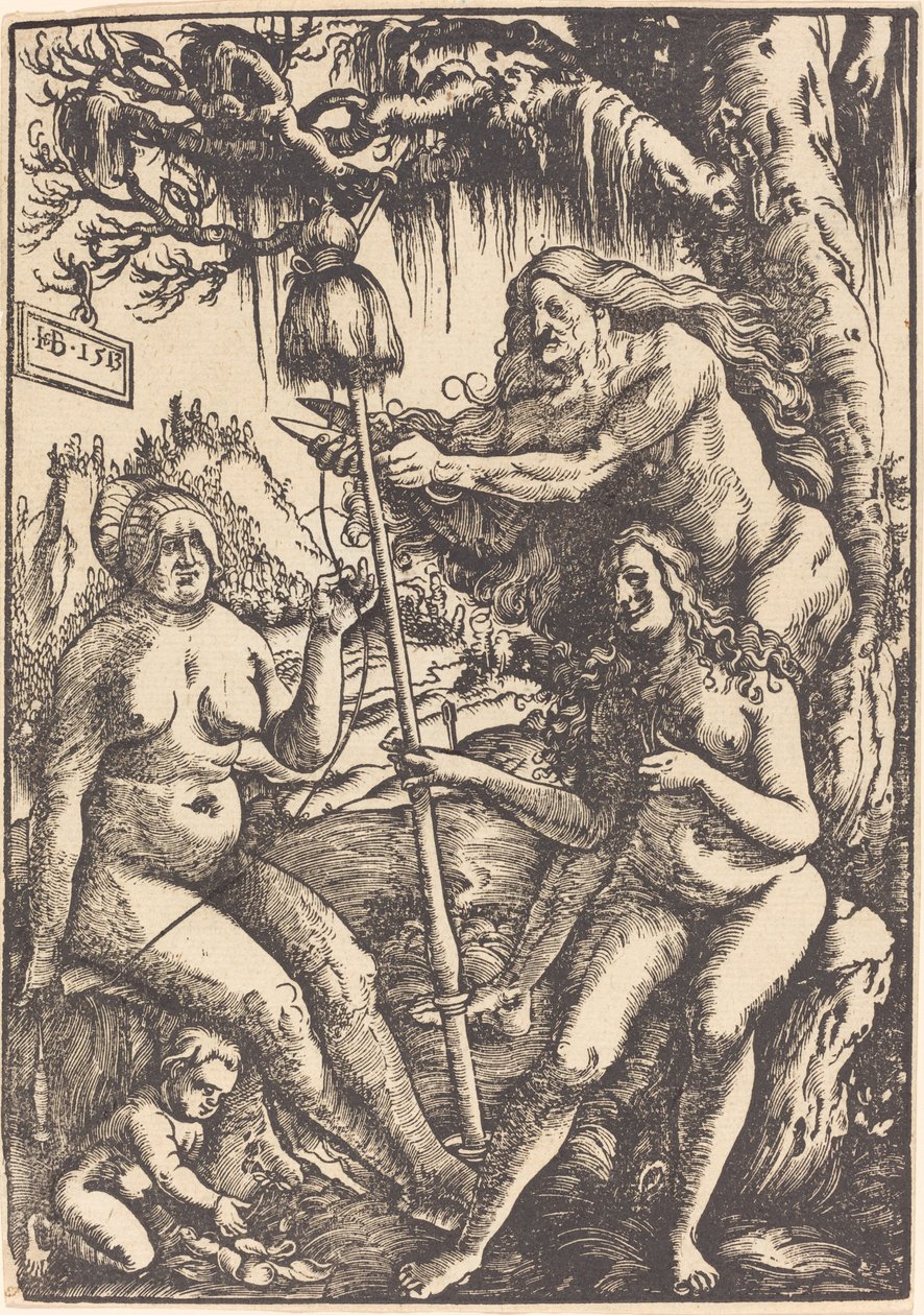 A három sors: Lachesis, Atropos és Clotho alkotó: Hans Baldung Grien