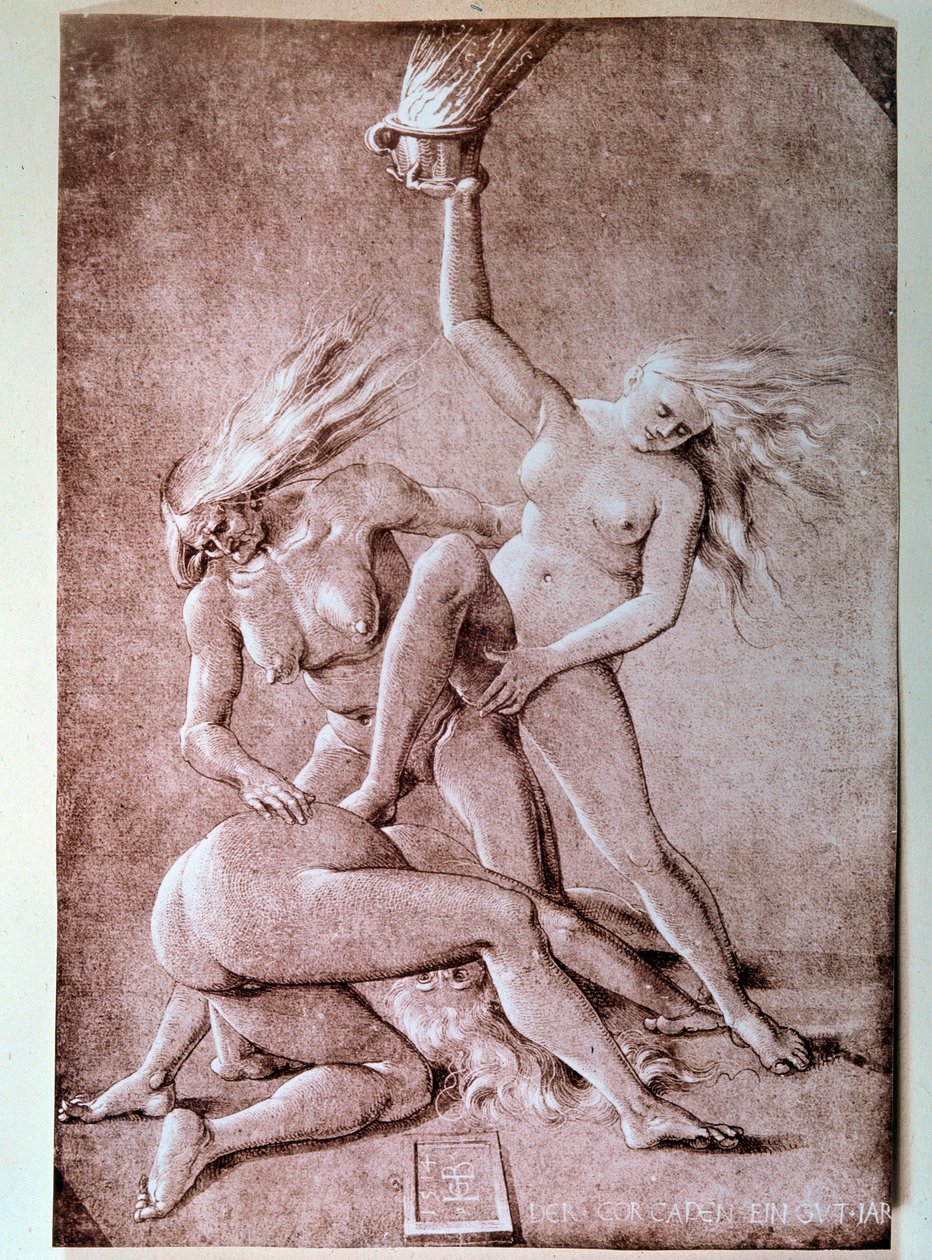 Három boszorkány Hans Baldung rajza Grientől (1484-1545) alkotó: Hans Baldung Grien