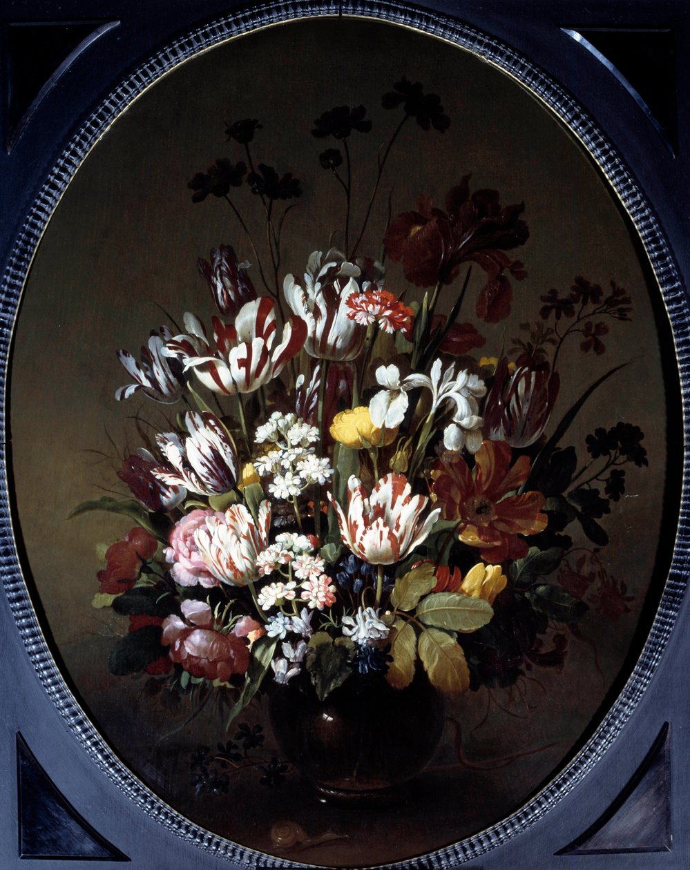 Váza virágokkal. Hans Bollongier festménye (v.1600-ap. 1644), Ec. Hol. Olajfestmény. Méret: 0,83 X 0,68 m. Chalon-Sur-Saone, Musee Denon alkotó: Hans Bollongier