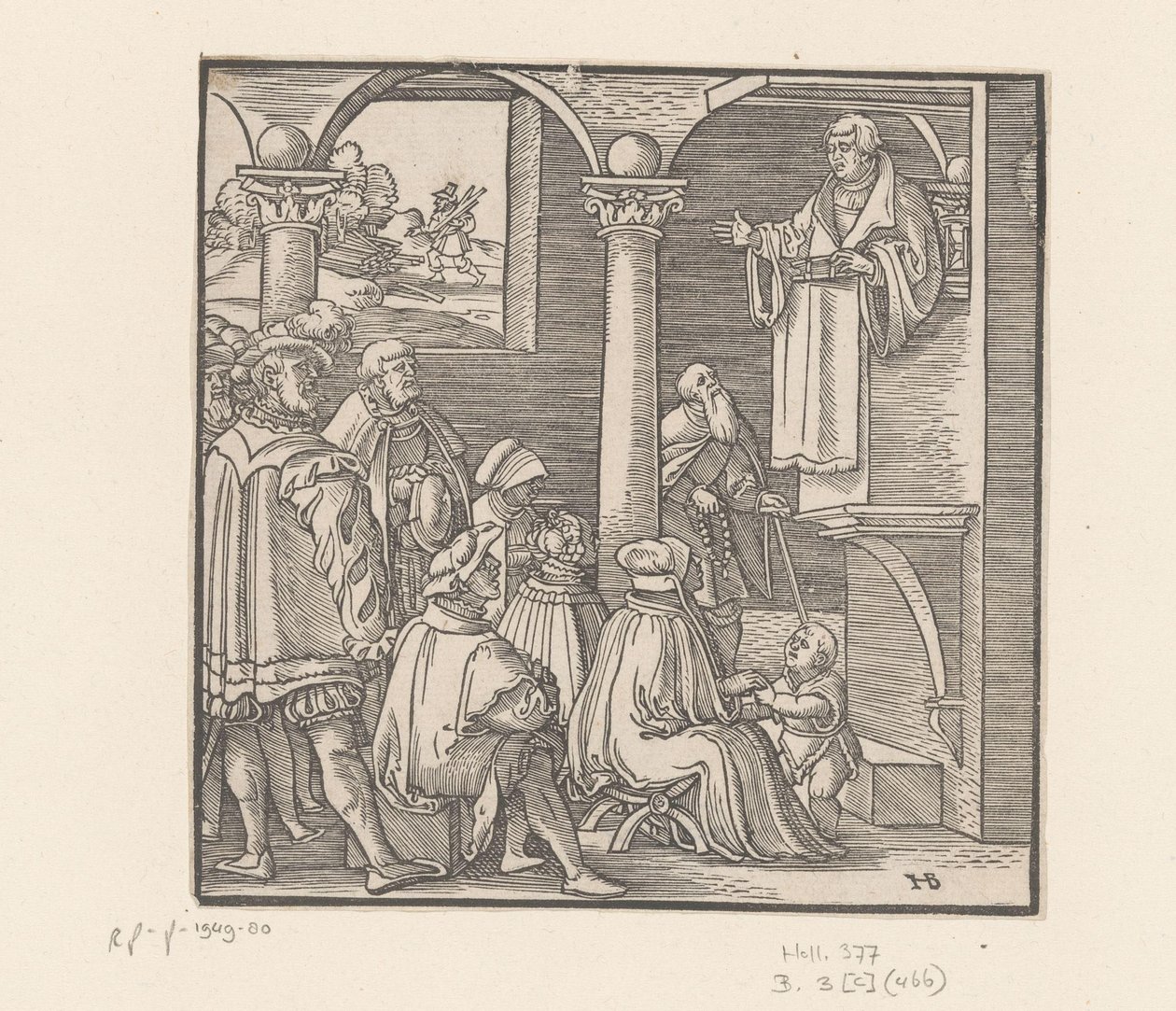 Luther Márton prédikál a templomban alkotó: Hans Brosamer