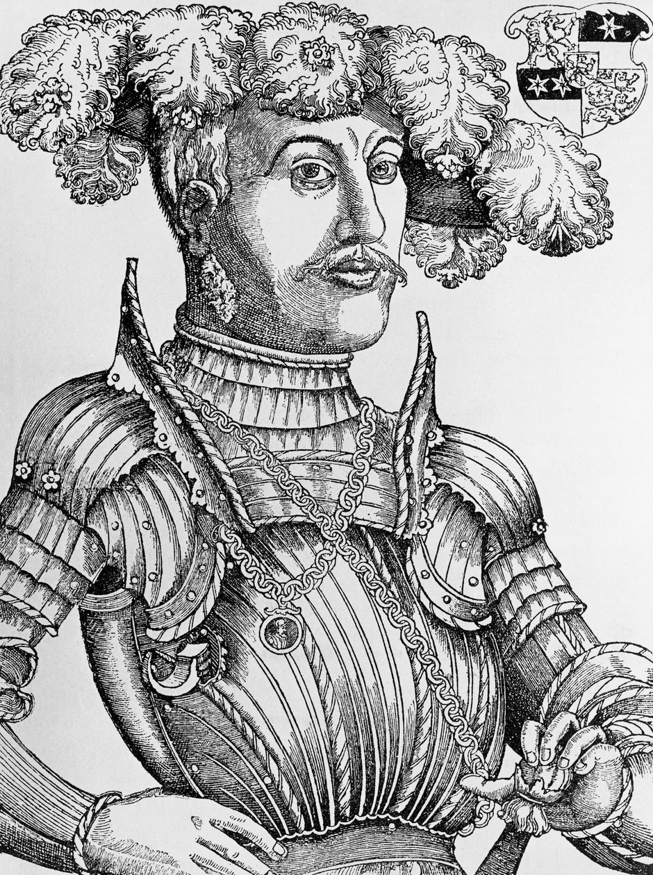 I. Fülöp, Hesse földgrófja, a nagylelkű (1504-1567) portréja, Hans Brosamer (1495-1554) metszete alkotó: Hans Brosamer