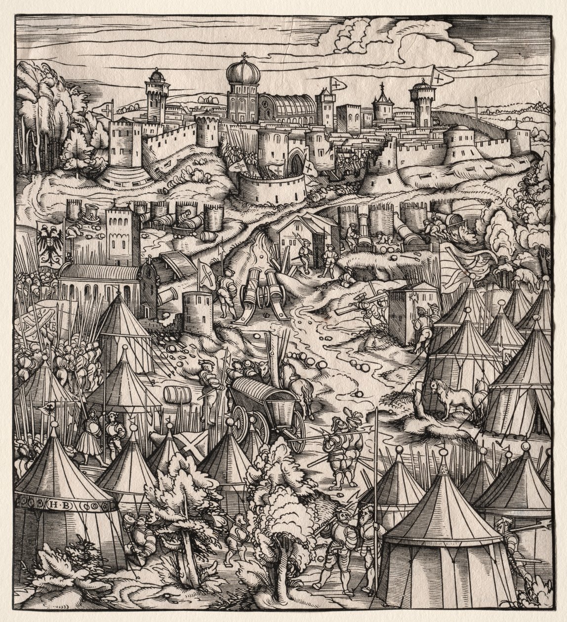 Der Weisskunig (A fehér király): Padova ostroma alkotó: Hans Burgkmair