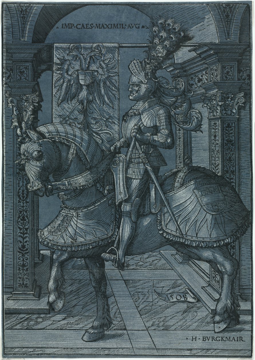 Maximilian császár lovas portréja, 1508. alkotó: Hans Burgkmair
