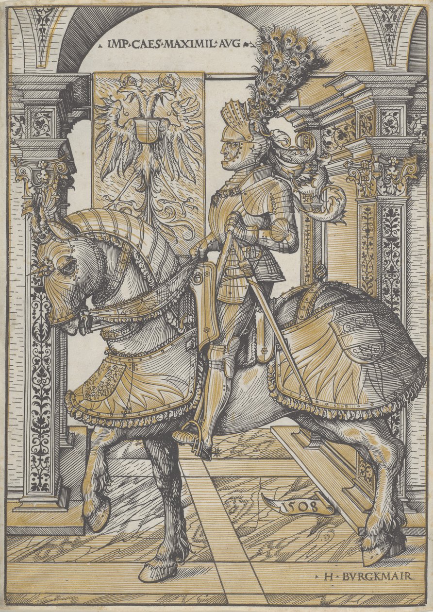 I. Maximilian császár lovas portréja, 1508 alkotó: Hans Burgkmair