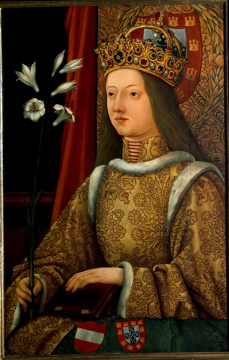 Portugál Alienor portréja, egy 1468-as eredeti után (festmény) alkotó: Hans Burgkmair