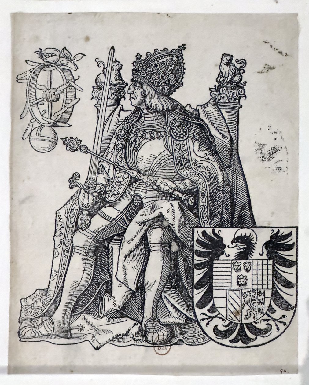 Maximilian császár, 1509-1512 körül (metszet) alkotó: Hans Burgkmair