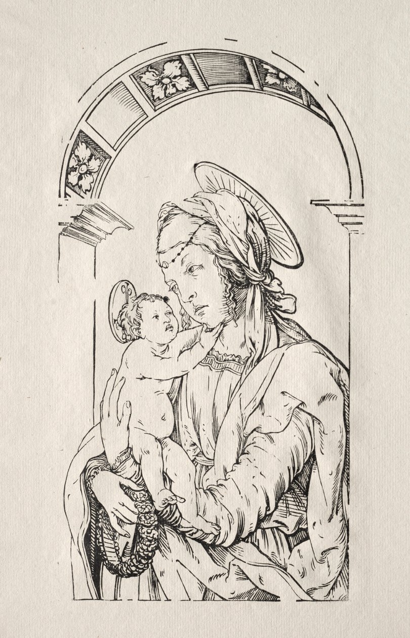 Szűz a gyermekkel boltív alatt, 1508. alkotó: Hans Burgkmair