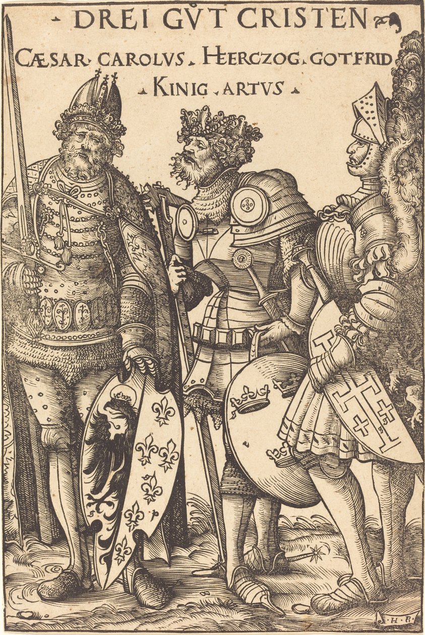 Charlemagne, Arthur és Godfrey alkotó: Hans Burgkmair I