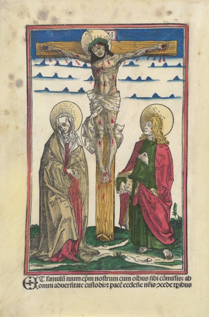 Krisztus a kereszten a Szűzanyával és Szent Jánossal alkotó: Hans Burgkmair I