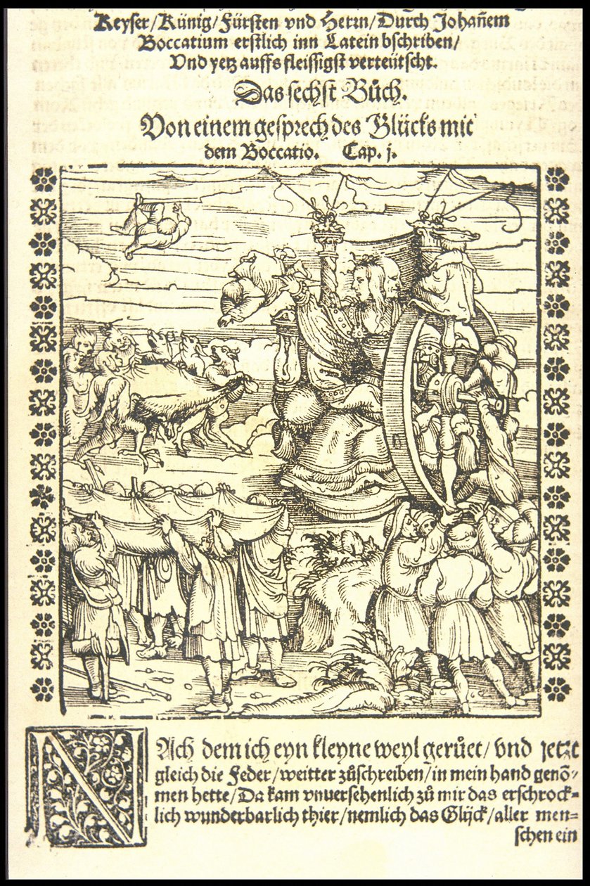 A szerencsekerék, 1545 körül. alkotó: Hans Burgkmair the Elder