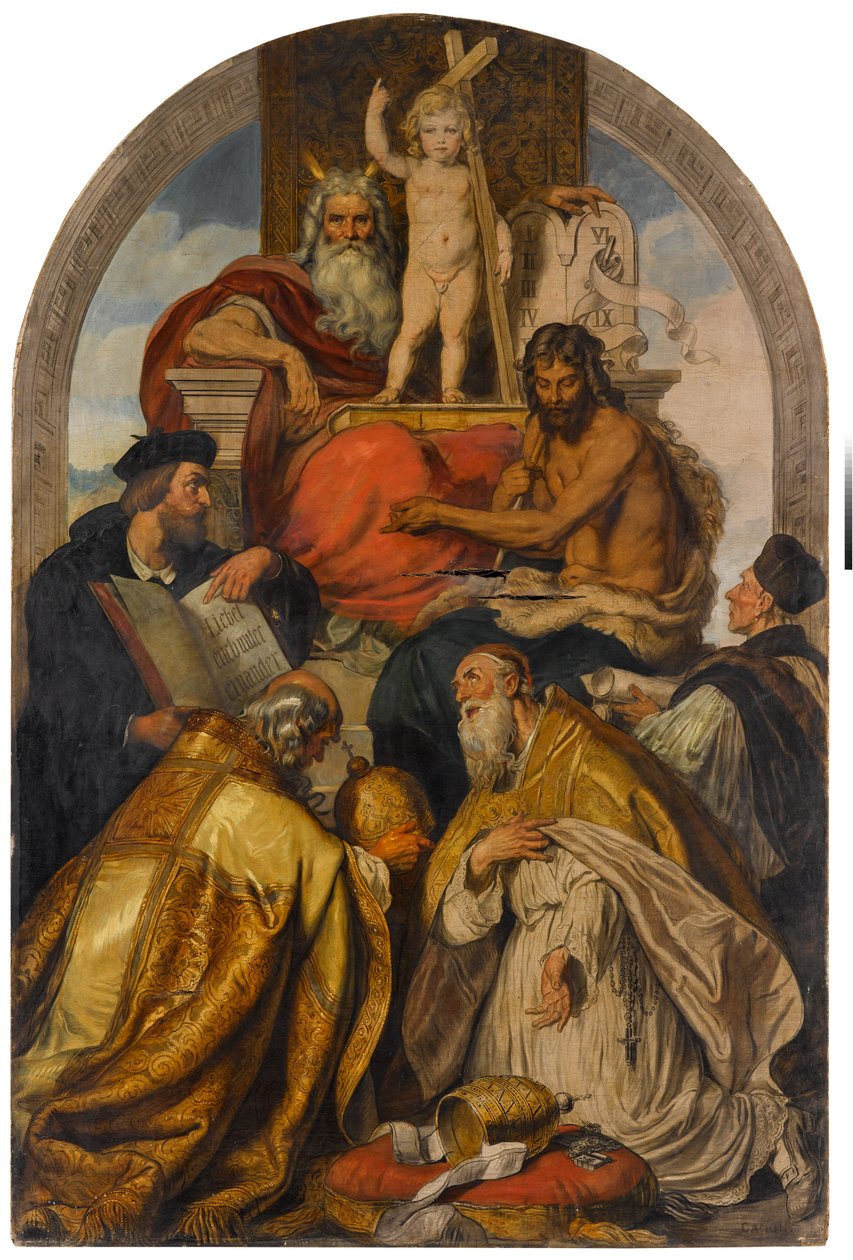 Szent János páholy. A különböző vallások és felekezetek képviselői egyesülnek a gyermek Krisztus tiszteletében alkotó: Hans Canon