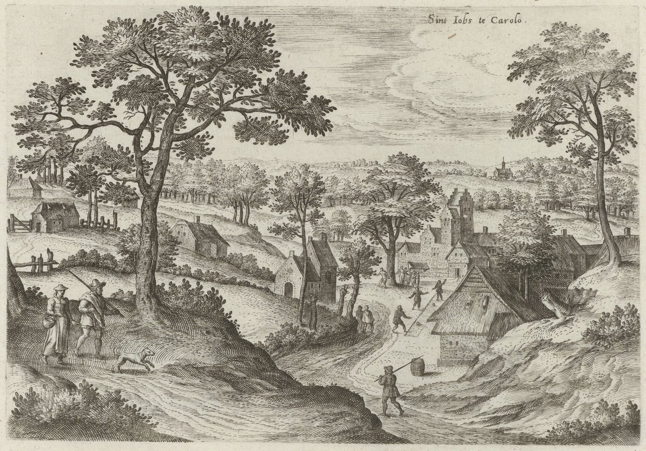 Kilátás a Szent Job-templomra és a carlooi kastélyra alkotó: Hans Collaert (I)