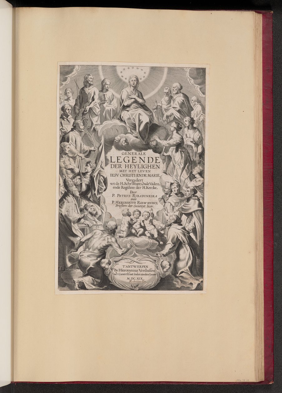 Címlap: Pedro de Ribadineira és Heribert Rosweyde, Generale Legende der Heylighen alkotó: Hans Collaert the Younger after Sir Peter Paul Rubens